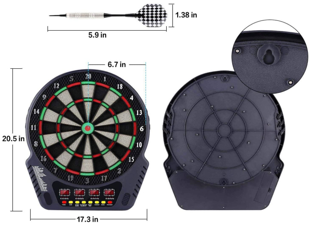 Electronic Dartboard, Automatic Scoring Soft Dart 27 Game Modes And 243