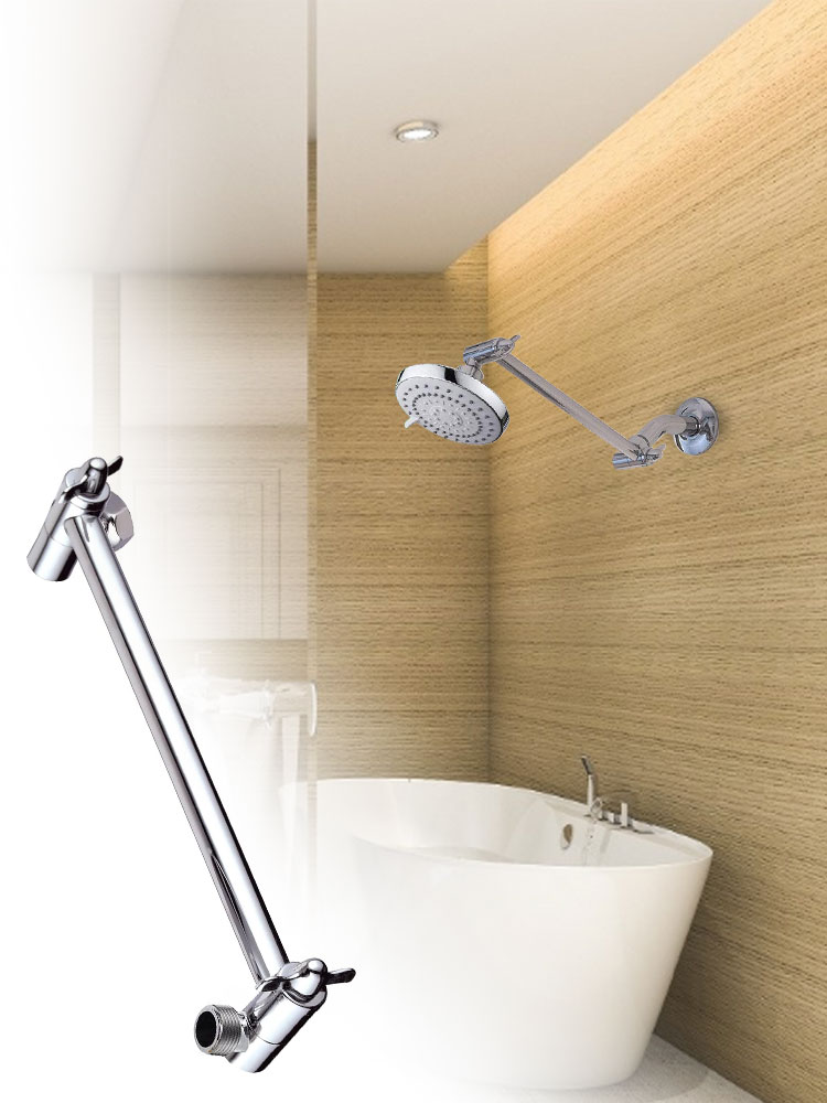 Adjustable Brass Shower Head Extension Arm with High Polished Chrome ...